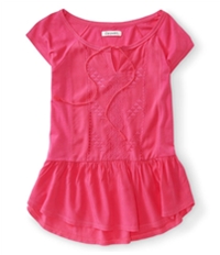 Aeropostale Womens Solid Color Peasant Knit Blouse