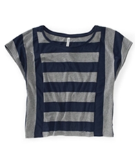 Aeropostale Womens Horizontal Vert Stripe Graphic T-Shirt