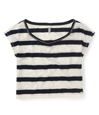 Aeropostale Womens Stripes Lace Pullover Blouse