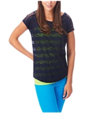 Aeropostale Womens Stripe Lace Back Pullover Blouse