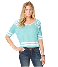 Aeropostale Womens Studded Football Embellished T-Shirt