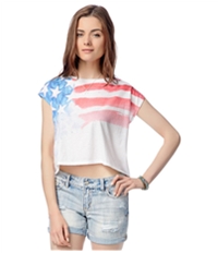 Aeropostale Womens American Flag Graphic T-Shirt