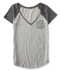 Aeropostale Womens Heathered Raglan Graphic T-Shirt