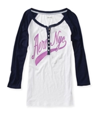 Aeropostale Womens Nyc Raglan Henley Shirt