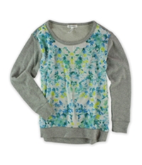 Aeropostale Womens Floral Silk Front Embellished T-Shirt