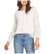 1.State Womens Double Gathered Sleeve Pullover Blouse