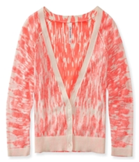 Aeropostale Womens Ikat Reverse Crop Cardigan Sweater