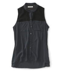 Aeropostale Womens Button Down Chiffon Tank Top