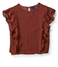 Aeropostale Womens Ruffled Crop Pullover Blouse