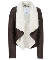 Aeropostale Womens Faux Sherpa Cropped Jacket