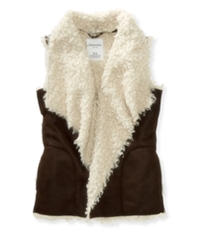 Aeropostale Womens Open Front Sherpa Vest