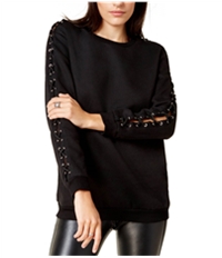 Glam Womens Laced-Sleeve Pullover Sweater