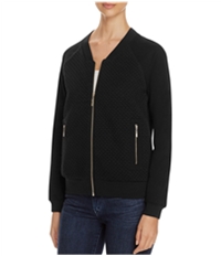 Finity Womens Quilted Knit Bomber Jacket