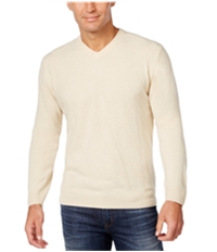 Weatherproof Mens Solid Textured Knit Pullover Sweater