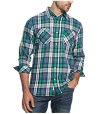 Weatherproof Mens Plaid Flannel Button Up Shirt, TW2