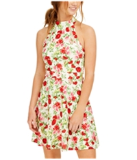 Teeze Me Womens Floral Fit & Flare Dress, TW1