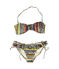 Hobie Womens Printed Middle Gather 2 Piece Bandeau, TW6