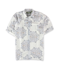 Havanera Mens Patterned Linen-Blend Button Up Shirt