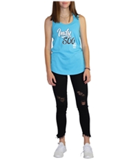 Indy 500 Womens Distressed Script Racerback Tank Top