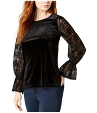 Kensie Womens Lace Sleeve Knit Blouse