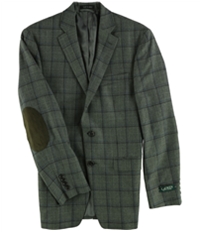 Ralph Lauren Mens Windowpane Two Button Blazer Jacket, TW3