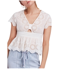Free People Womens Eyelet Pullover Blouse