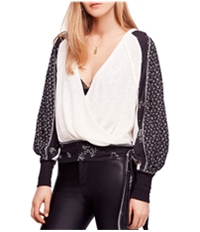 Free People Womens Auxton Thermal Wrap Blouse