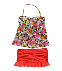 Island Escape Womens Floral Tiered 2 Piece Tankini, TW1