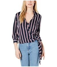 Project 28 Womens Striped Wrap Blouse