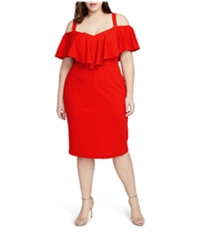 Rachel Roy Womens Cold Shoulder Sheath Dress