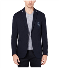 Ryan Seacrest Mens Crest Patch Two Button Blazer Jacket