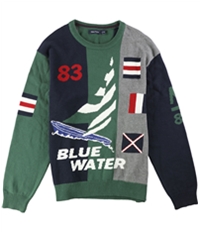 Nautica Mens Blue Water Pullover Sweater