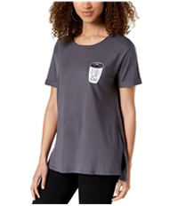 Carbon Copy Womens Cuff Sleeve Graphic T-Shirt