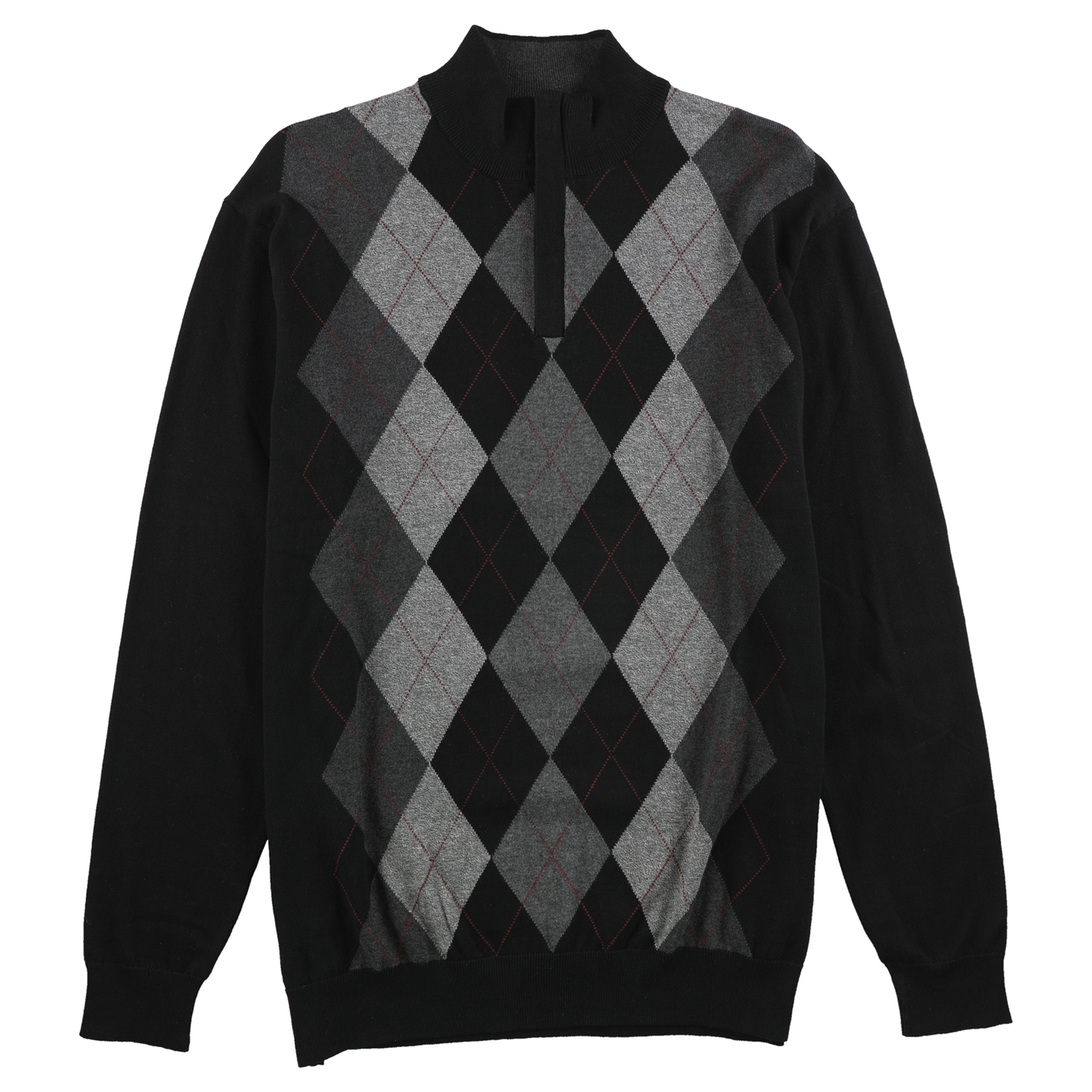 Download Tasso Elba Mens Quarter-Zip Argyle Pullover Sweater | Mens ...