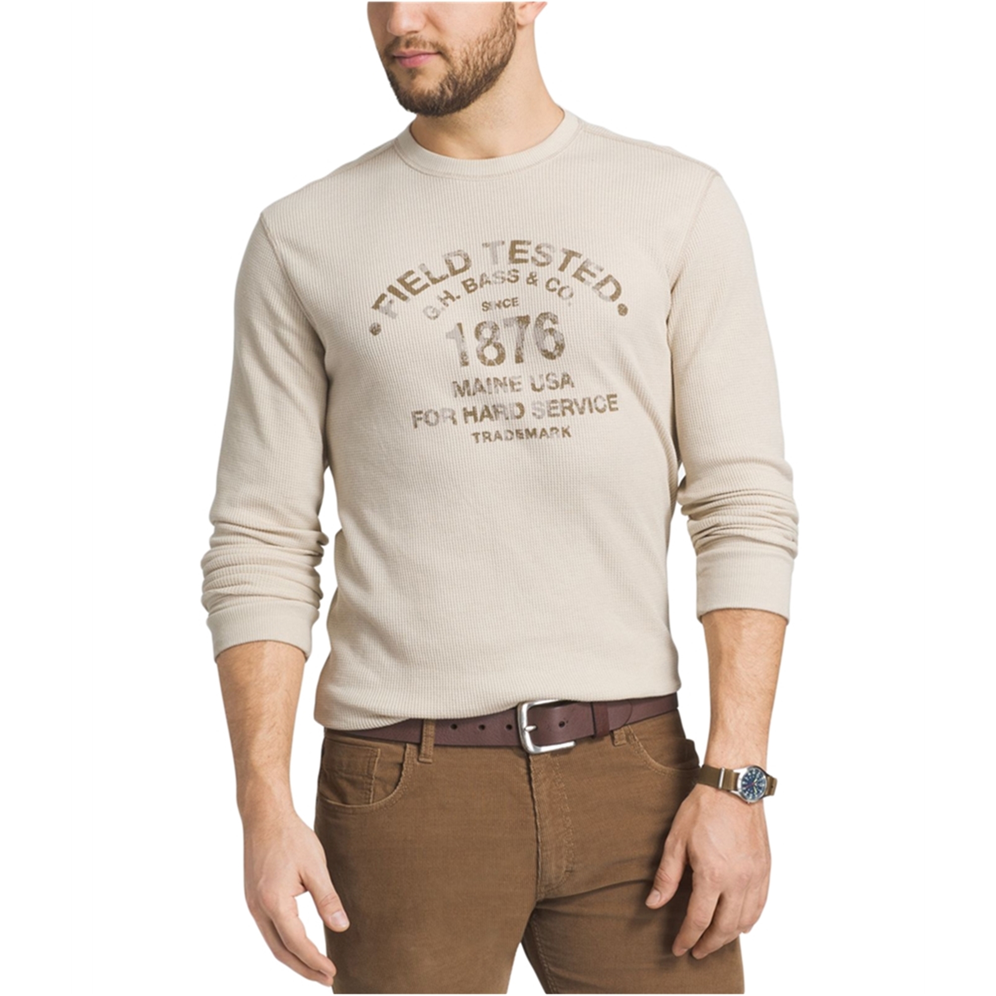 Download G.H. Bass & Co. Mens Thermal Long Sleeve Graphic T-Shirt ...