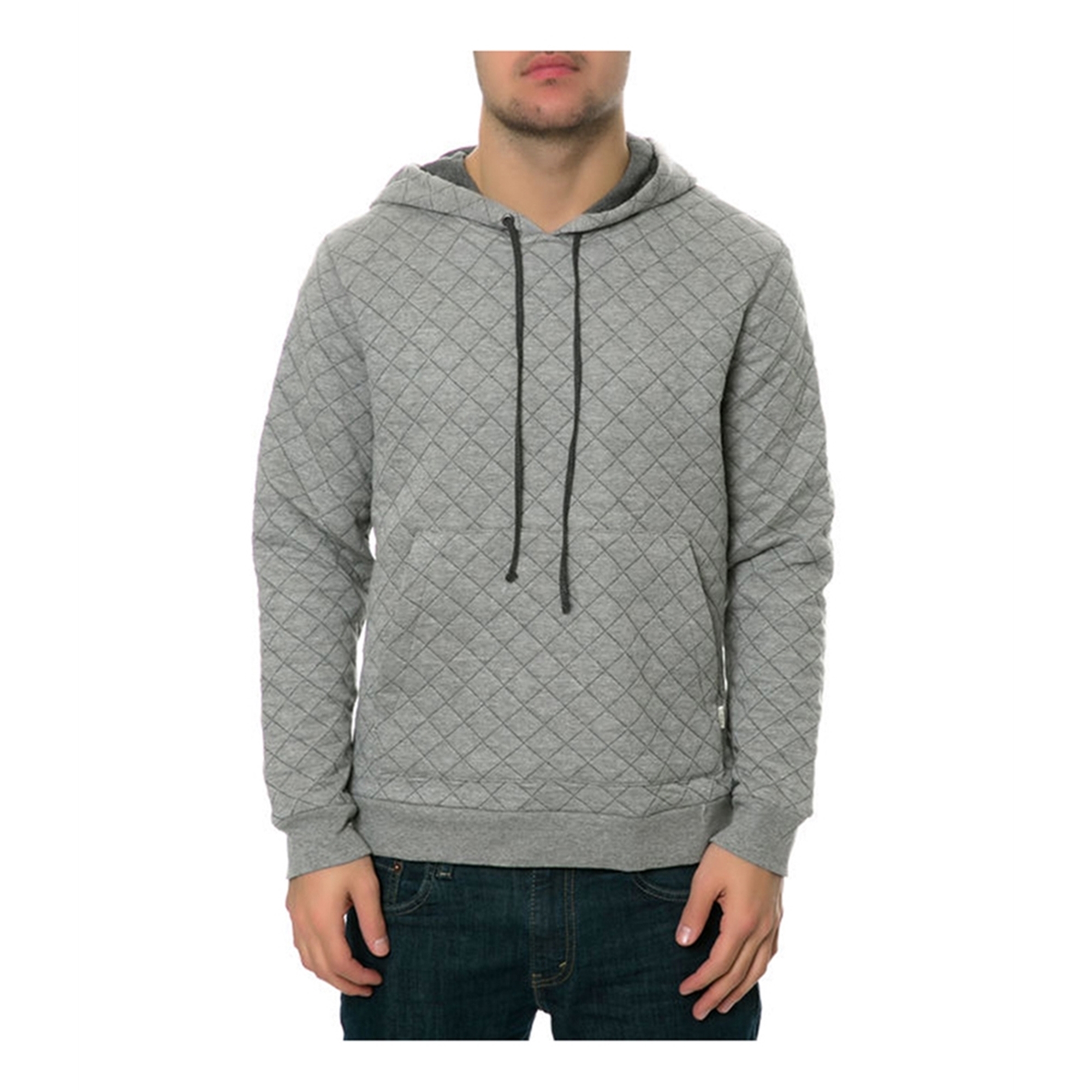 Black quilted hoodie