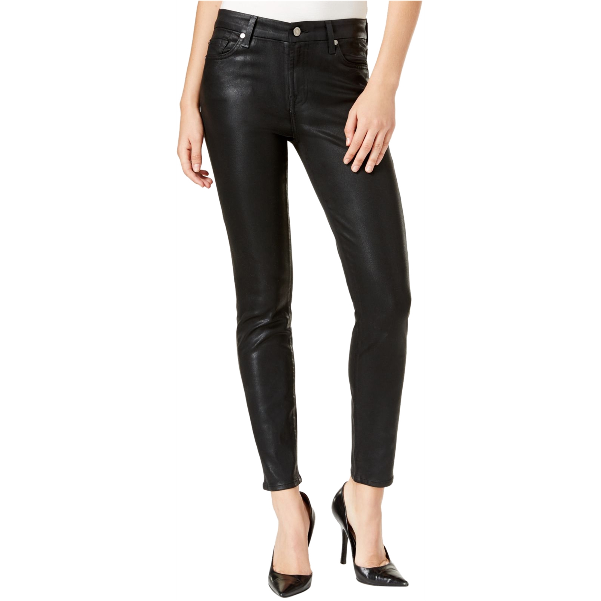 womens coated skinny jeans