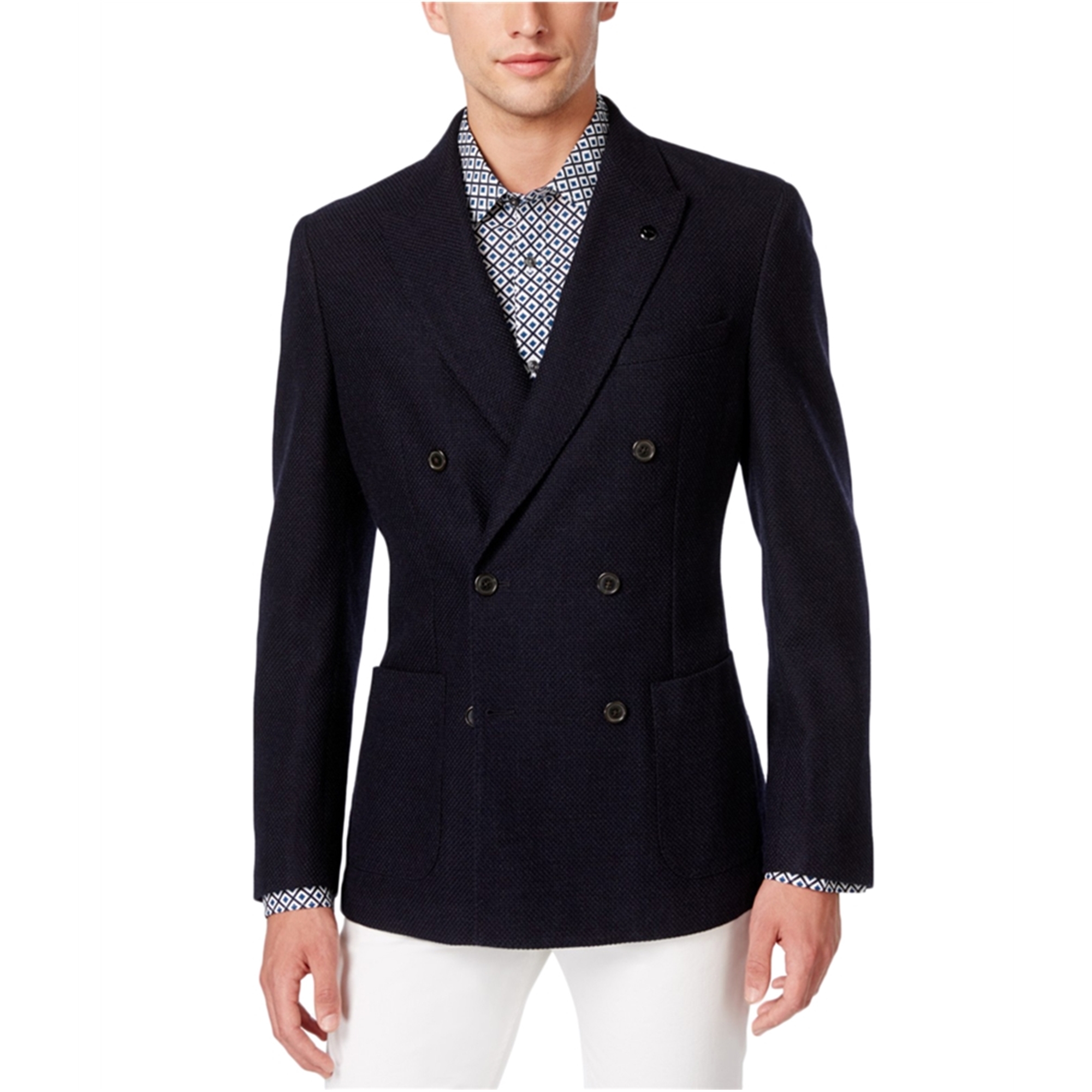 Michael Kors Mens Textured Double Breasted Blazer Jacket | Mens Apparel ...