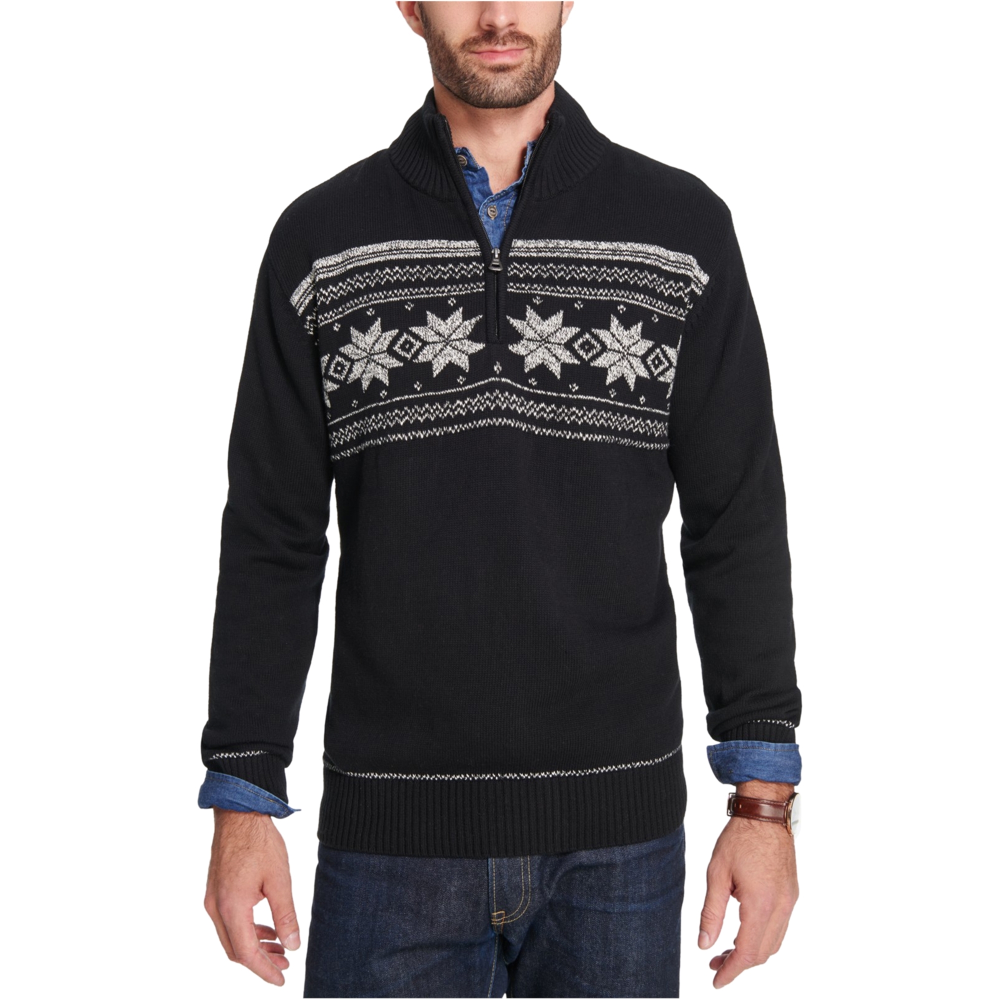 Weatherproof Mens Snowflake Knit Pullover Sweater | Mens Apparel | Free ...