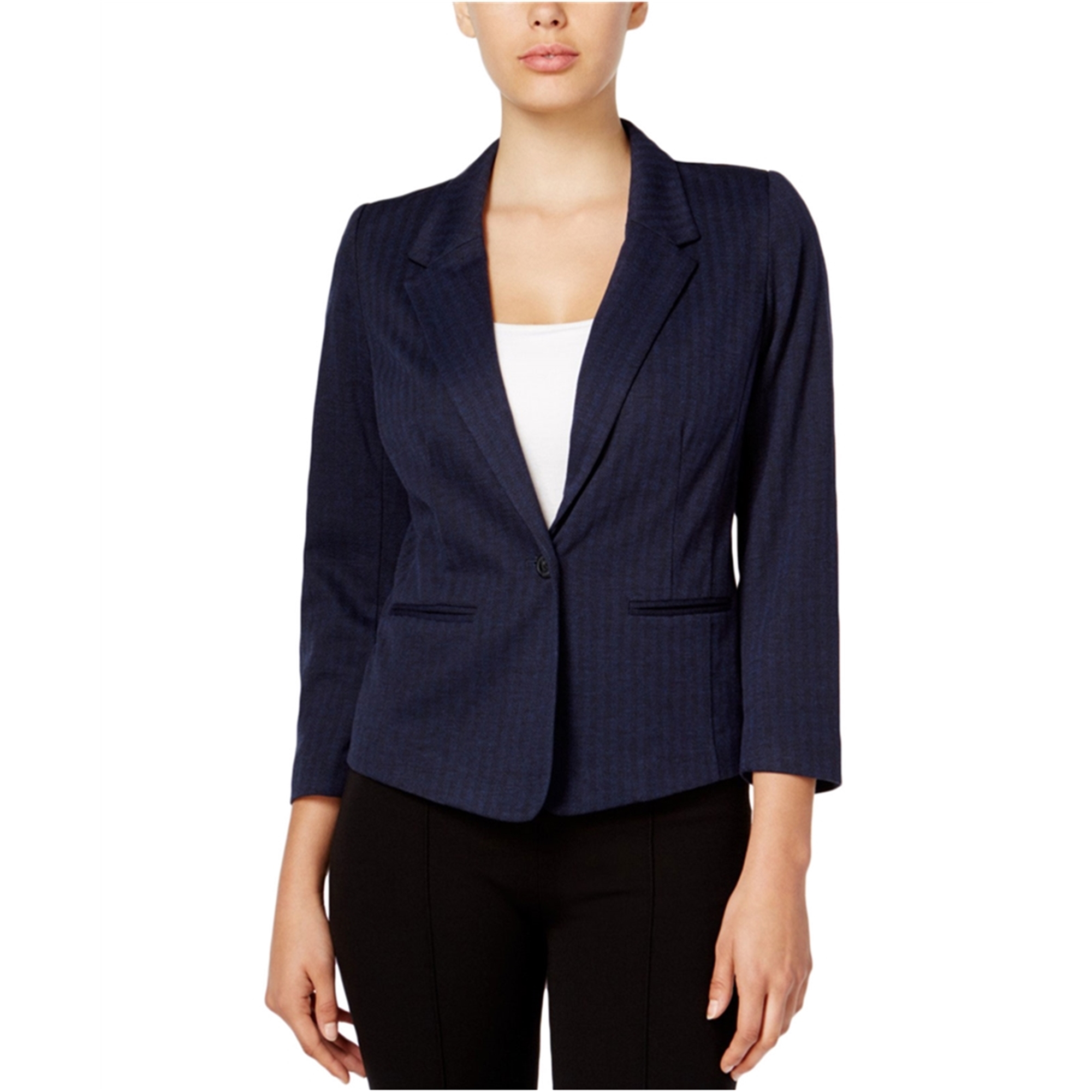 Kensie Womens Herringbone One Button Blazer Jacket | Womens Apparel ...