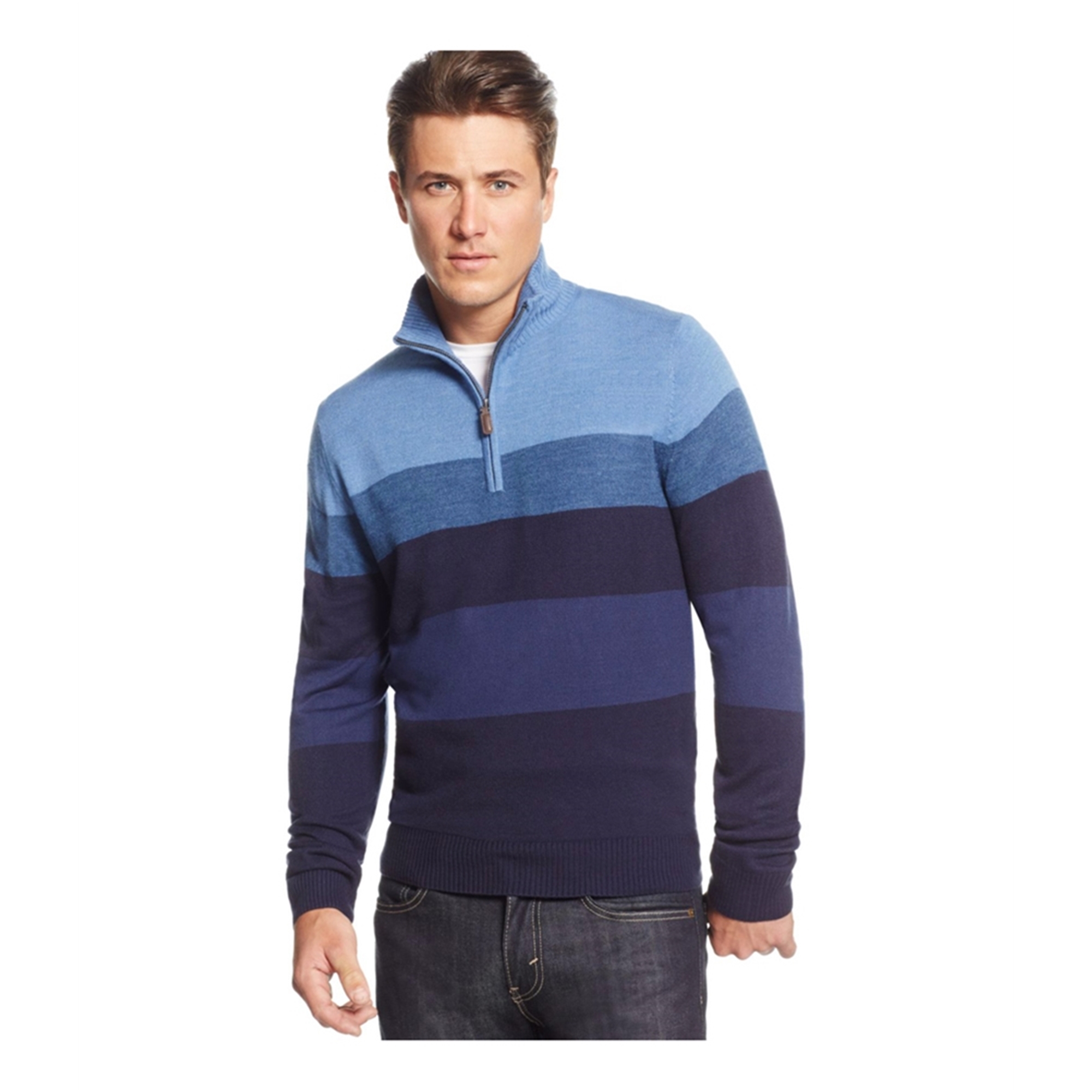 Tricots St Raphael Mens Colorblock 1/4 Zip Pullover Sweater | Mens ...
