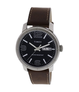 Timex Mens Leather Strap Round Fashion Watch