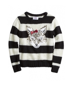 Justice Girls Striped Critter Knit Sweater