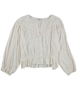 American Eagle Womens Lace Accent Peasant Blouse