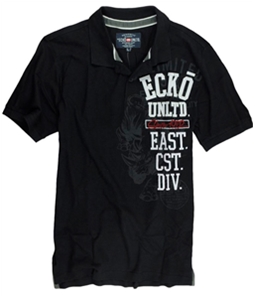 Ecko Unltd. Mens Ss Vertical Numeral Rugby Polo Shirt