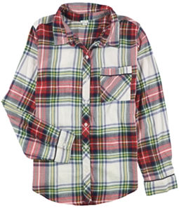 American Eagle Womens Plaid Flannel Button Down Pajama Shirt