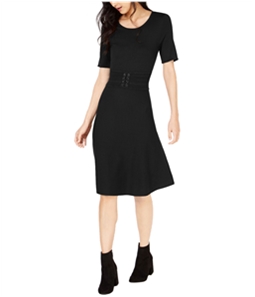 maison Jules Womens Belted Fit & Flare Dress