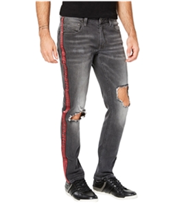 I-N-C Mens Ripped Side Stripe Skinny Fit Jeans