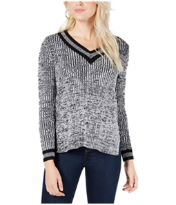 maison Jules Womens Striped Trim Pullover Sweater