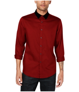 I-N-C Mens Velvet Collar Button Up Shirt